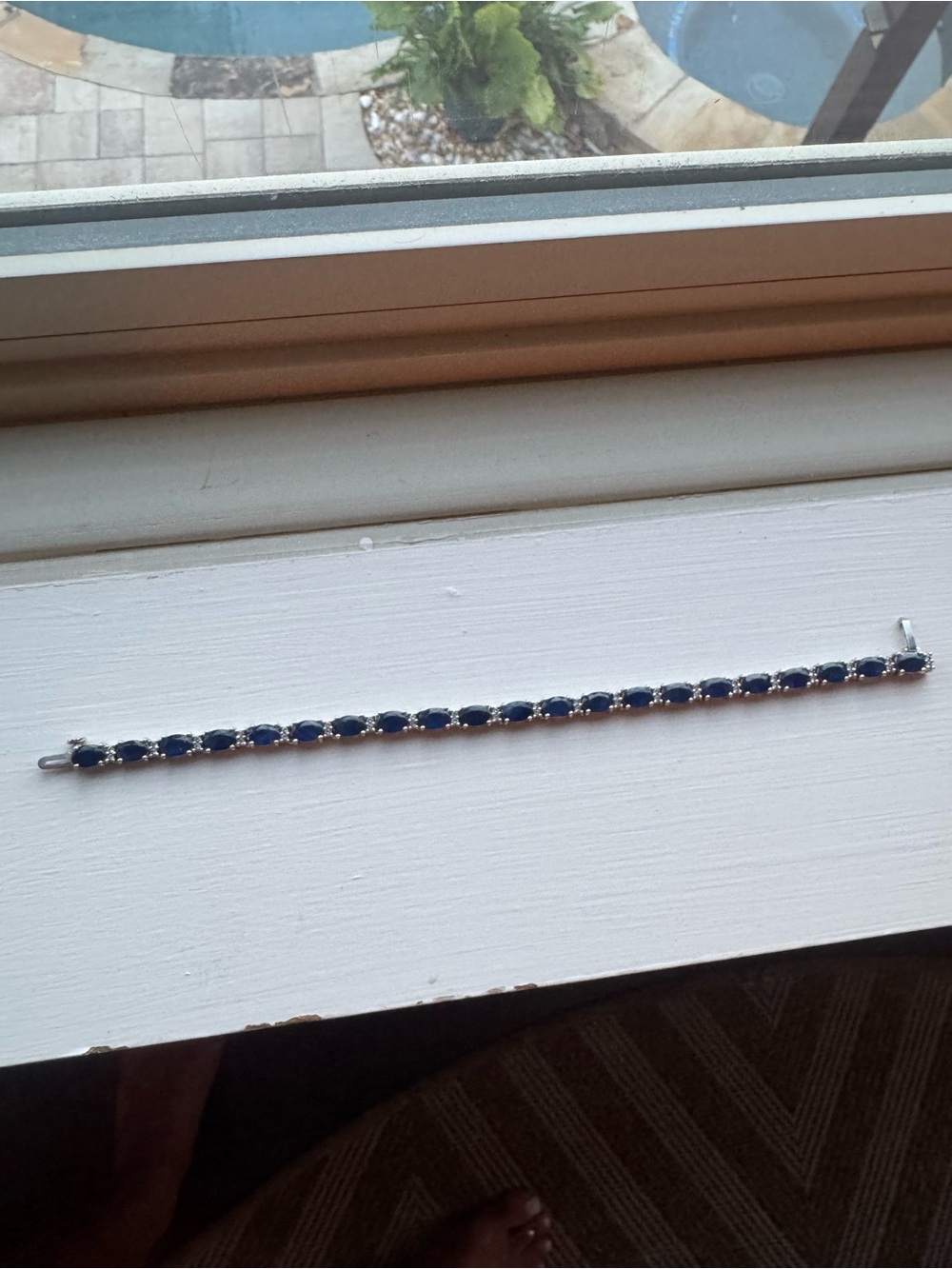 14K Blue Sapphire & Diamond Bracelet